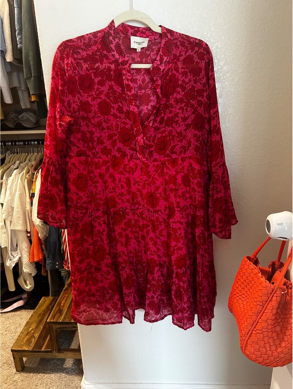 Pink floral dress
